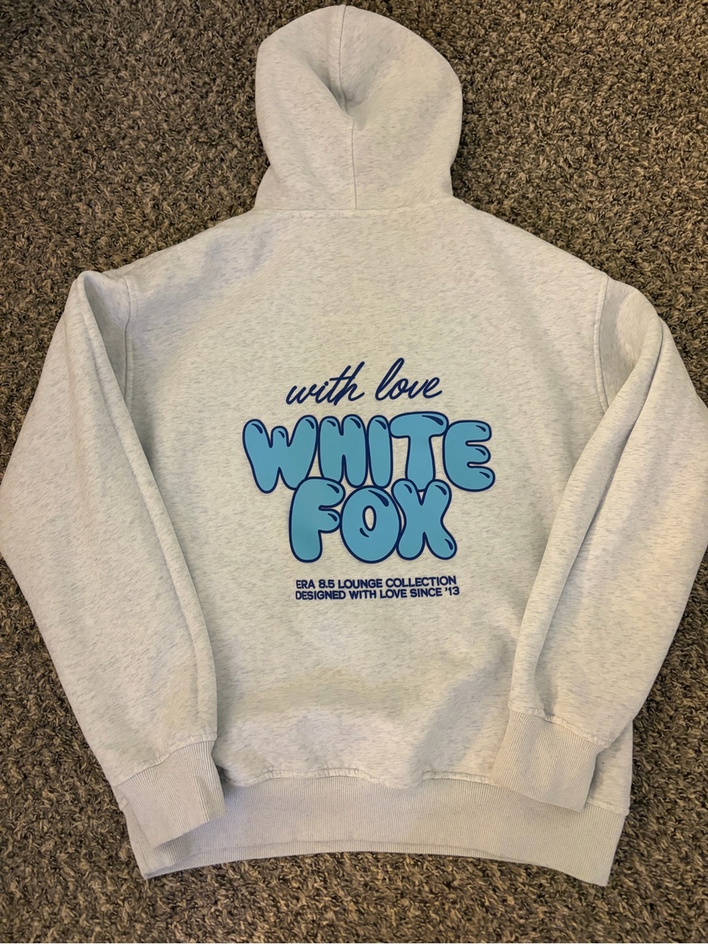 White Fox Boutique Light Gray Hoodie with Blue Logo - Picture 2 of 3
